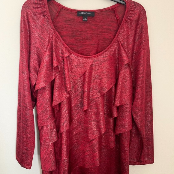 Red burgundy Shimmer Top - Picture 1 of 9